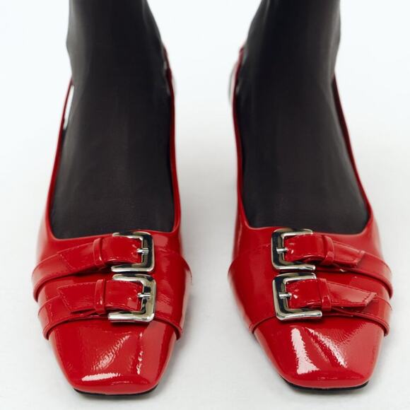 Zara Shoes - ZARA Faux Patent Leather Slingbacks NWT LAST ONE!!!